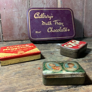 Vintage Collection / SHOP ADVERTISING TINS / Oxo Cadburys Rowntree Tin Shop Display Advertising Collectables Airbnb Decor Vintage Tins