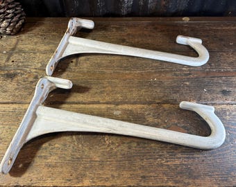 Vintage Original White Enamelled Cast Iron Butler Sink Brackets Cistern Brackets Industrial Shelving Brackets Vintage Kitchen Decor