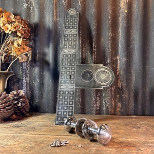 19th Century Aesthetic Period Escuttcheon / DOOR PUSH PLATE / Salvaged Reclaimed Door Finger Plate  Antique Door Hardware Door Handles