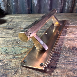 Art Deco Door Pull 12&quot;  / LARGE ARCHITECTURAL HANDLE / Impressive Original Brass Theatre Door Pull 1920s English Antique Door Fittings