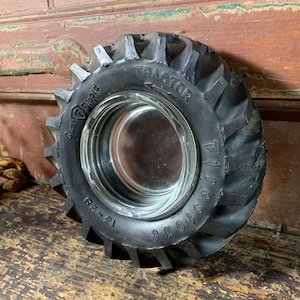 Vintage asbak / FIRESTONE TRACTOR / band band asbak reclame asbak echte rubberen vintage asbak decor mechanica geschenken auto geschenken