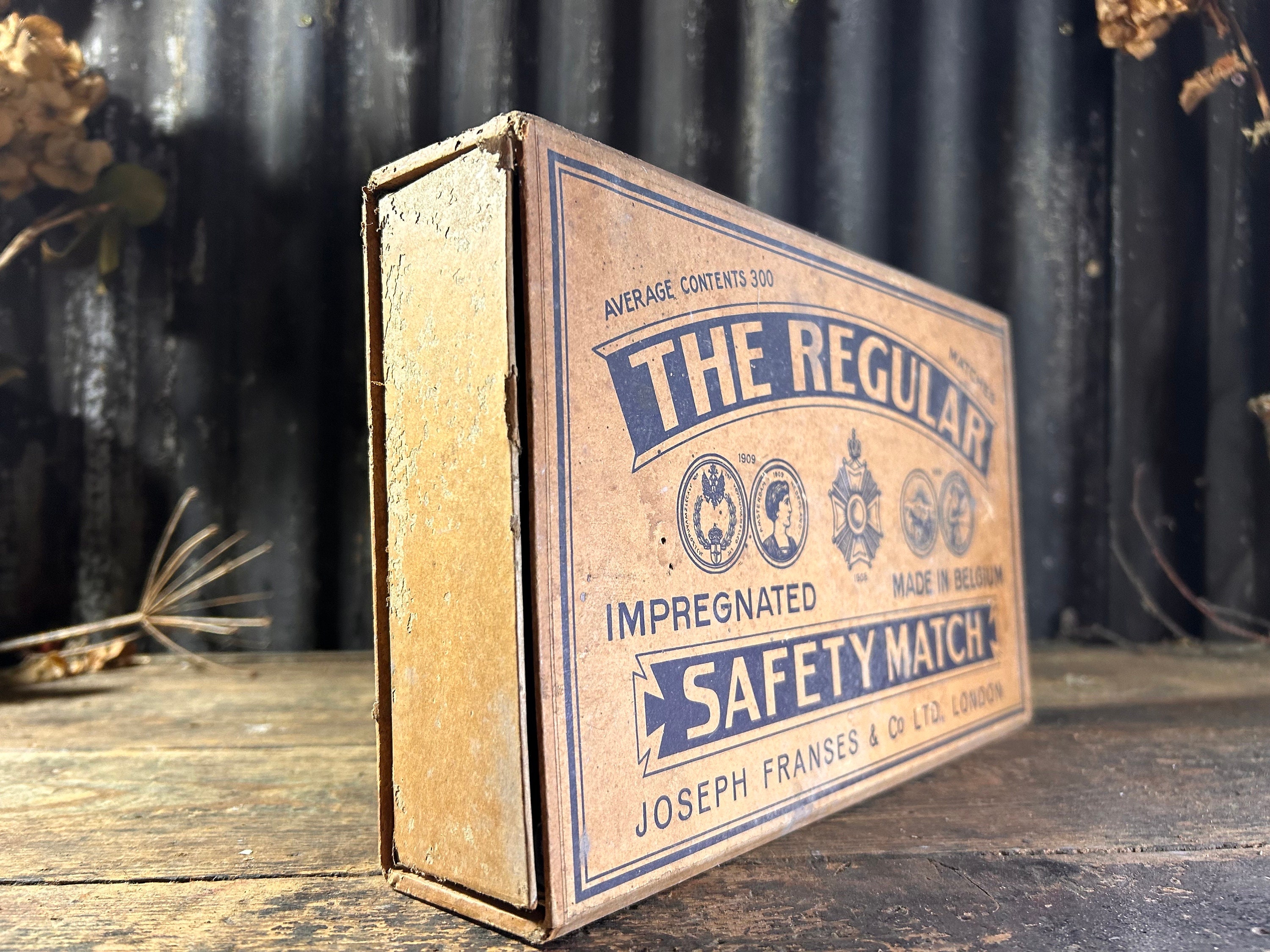 Huge 1930s Shop Advertising / REGULAR SAFETY MATCHBOX / Match Box