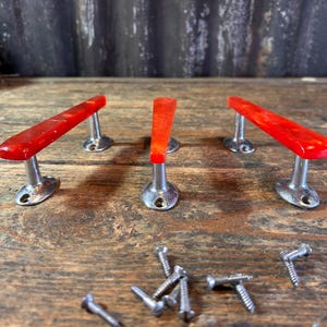 Stunning Original 1960s x3 / DOOR HANDLES / Plastic Lucite Pearlised Mid Century Door Hardware 1960s Scandi Decor Mcm Cabinet Hardware