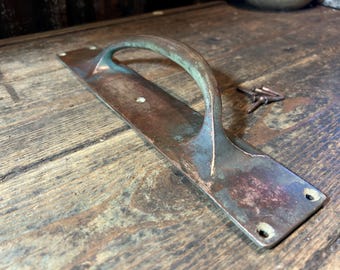 Antique  English 14" / DOOR HANDLES PULL / Door Furniture Solid Brass Bronze Pulls Shop Bar Door Fittings Brass Hardware Handle Shop