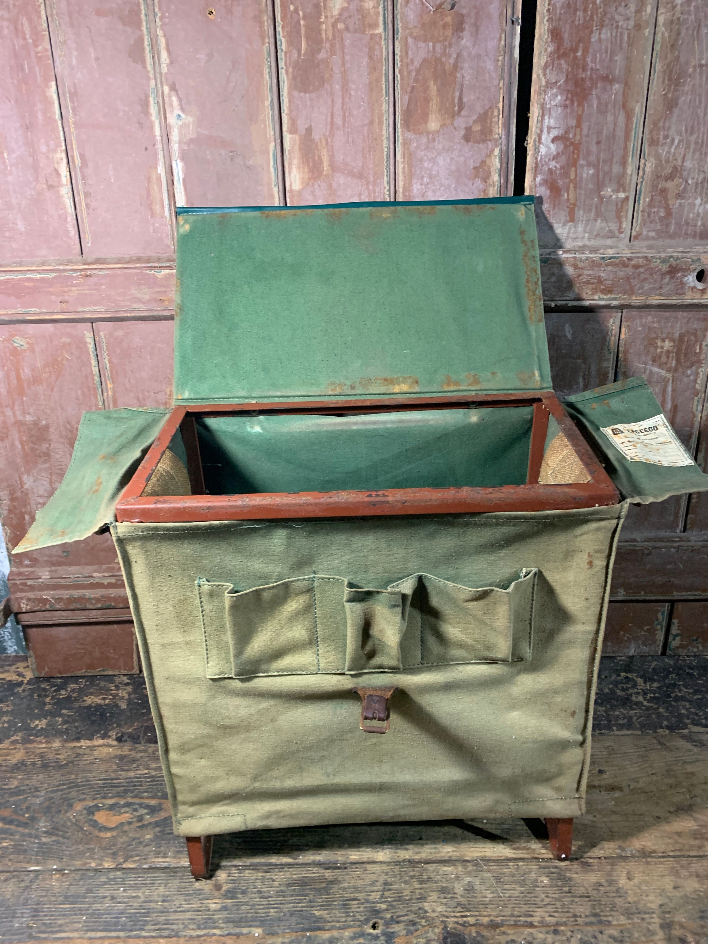 Fishermen/gals ONLY! Antique Wood Tackle Box & A REALLY BIG LURE
