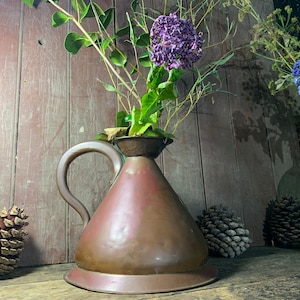 Antique Large Victorian Copper / FLAGON HARVEST MEASURE  / 1 Gallon Vintage Copper Kitchen Display Country Interiors Shepherds Hut Decor