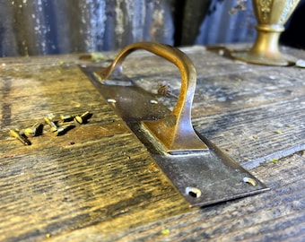Antique Brass Victorian / DOOR PULL HANDLE / Impressive Pull Solid Brass Hardware Not Reproduction Quality Door Furniture Industrial Decor