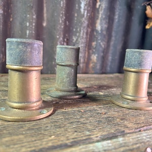 Victorian Original Set Of 3 Quality Solid Brass English / SKIRTING DOOR STOPS / Wall Skirting Board Protector Victorian Brass Door Hardware
