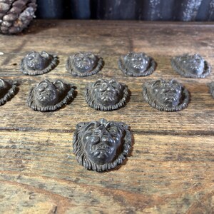 Victorian Cast Metal Lions Head X10 / FURNITURE MOUNTS / Furniture Hardware Adornments Furniture Embellishments  Period Fittings Hardware