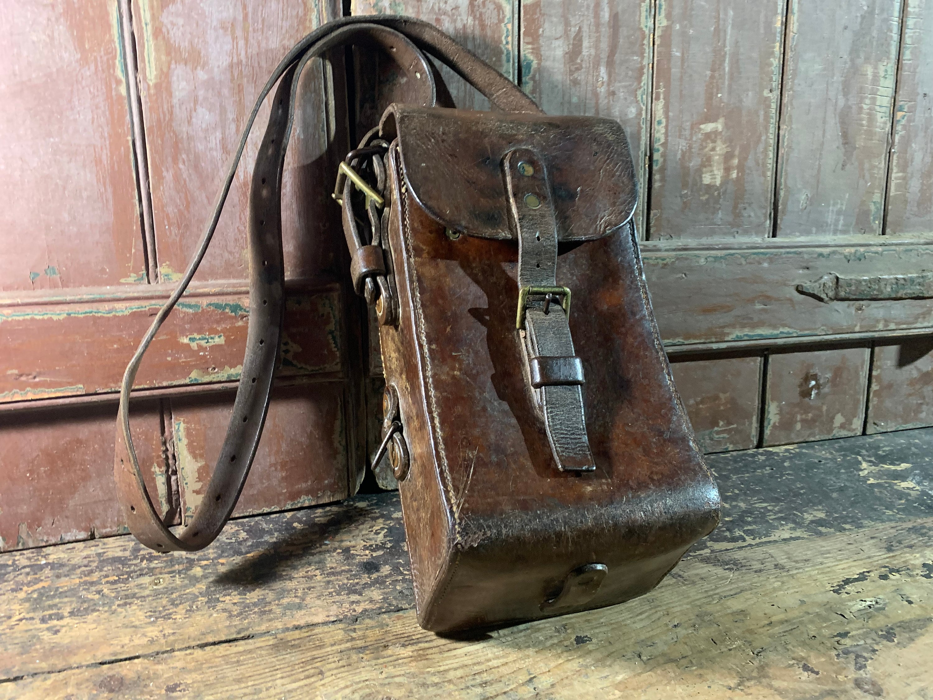 Antique Original Leather Military Bag / MADSEN AMMUNITION BAG Etsy