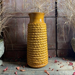 Huge Rare 1960s West German / CARSTENS POTTERY / Tall Flower Vase Floor Vase Mid Century Fat Lava Studio Pottery German Vintage Planter
