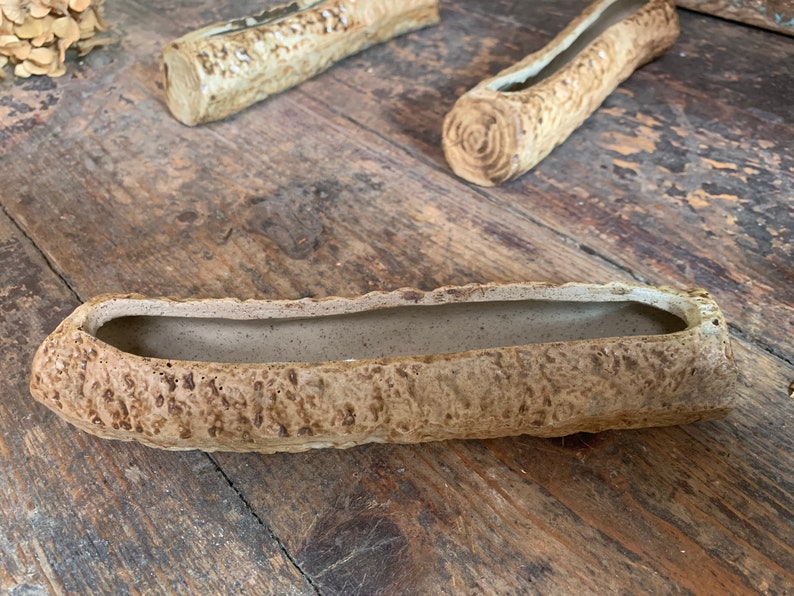 Vintage Plant Pot X3 / BARK PATTERN STONEWARE / Succulent Pot Etsy UK