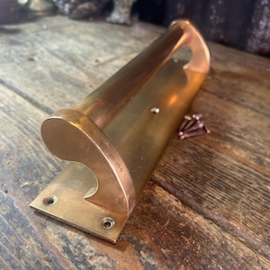 Tirador de puerta Art Déco original de latón macizo de 30,5 cm / Tirador de puerta / Antigüedades inglesas de época / Tienda de muebles para puertas / Tirador de puerta de arquitectura inglesa