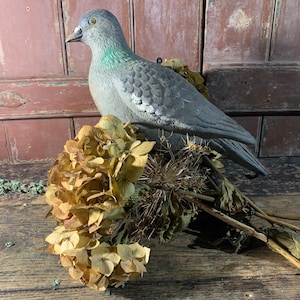 Life Size Vintage / ORIGINAL PAINT DECOY / Original Plastic Working Pigeon Decoy Old Paint Cabin Lake House Decor Country Interiors Folk Art
