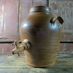 Antique / FRENCH STONEWARE /  Salt Glazed Oil Storage Rustic Pot Jar French Decor Vintage Pot French Rustic Country Decor Farmhouse Decor