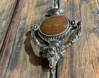 Victorian Untouched Patina  / NEOCLASSICAL DOOR KNOCKER / Door Furniture English Victorian Classical Urn Ram Door Embellishment Stunning