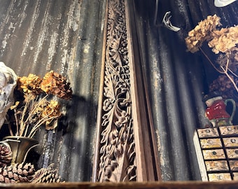 Wunderbare Große Länge 19th Century / ROLLENBLATT-SCHNITT / Antiker Giebel-Tür Topper ? Kamin Mantel Regal ?