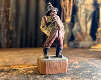 アンティーク木彫りの夫婦　スイス　DOBIN製 アンティーク木彫りの夫婦 スイス DOBIN製