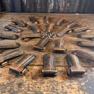 Rare Find 1920s / STAIR GRIP SET / Complete Set Of 22 + 2 Stair Carpet Grips Clips Antique Stair Risers Stair Runner Fixings Edwardian