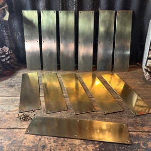1920s Original Quality X 12 / DOOR PUSH PLATE / Salvaged Reclaimed Door Finger Plate Brass Antique Door Hardware Door Furniture English