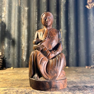 Rare Stunning  / CARVED WOODEN SANTOS / Religious Statue Devotional Art Sculpture Carving Decorative Interiors Religious Gifts Religious Art