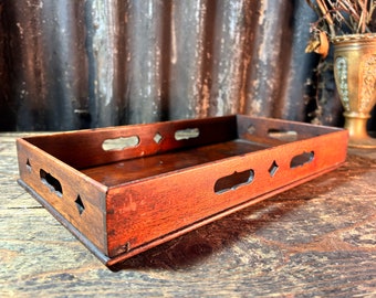 Georgian Mahogany English Small / BUTLERS SERVING TRAY / Circa 1790 Drinks Tray Knife Cutlery Tray Good Colour Patination English Antiques