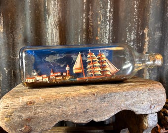 Ship in the Bottle - Early 20th Century - Large Sailing Ship