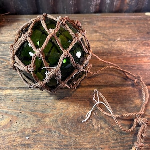 Antique Glass / MARITIME FISHING FLOAT / Glass Buoy Nautical Decor Fishermans Glass Ball Float Beach decor Beach Hut Style Beach House Decor