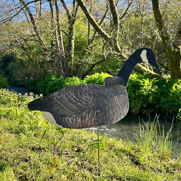 Life Size Vintage Decoy / CANADA GOOSE DECOY / Fold Up Multi Positions Decorative Wall Art Country Interiors Film Props Cabin Decor Birds