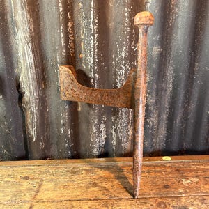 Victorian 19th Century English / IRON BOOT SCRAPER / Spike and Wall Mount Boot Scrape Entranceway Decor Country House Exterior Porch Decor