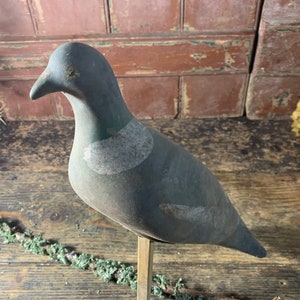 Life Size Vintage / ORIGINAL PAINT DECOY / Original Rubber Working Pigeon Decoy Old Paint Cabin Lake House Decor Country Interiors Folk Art