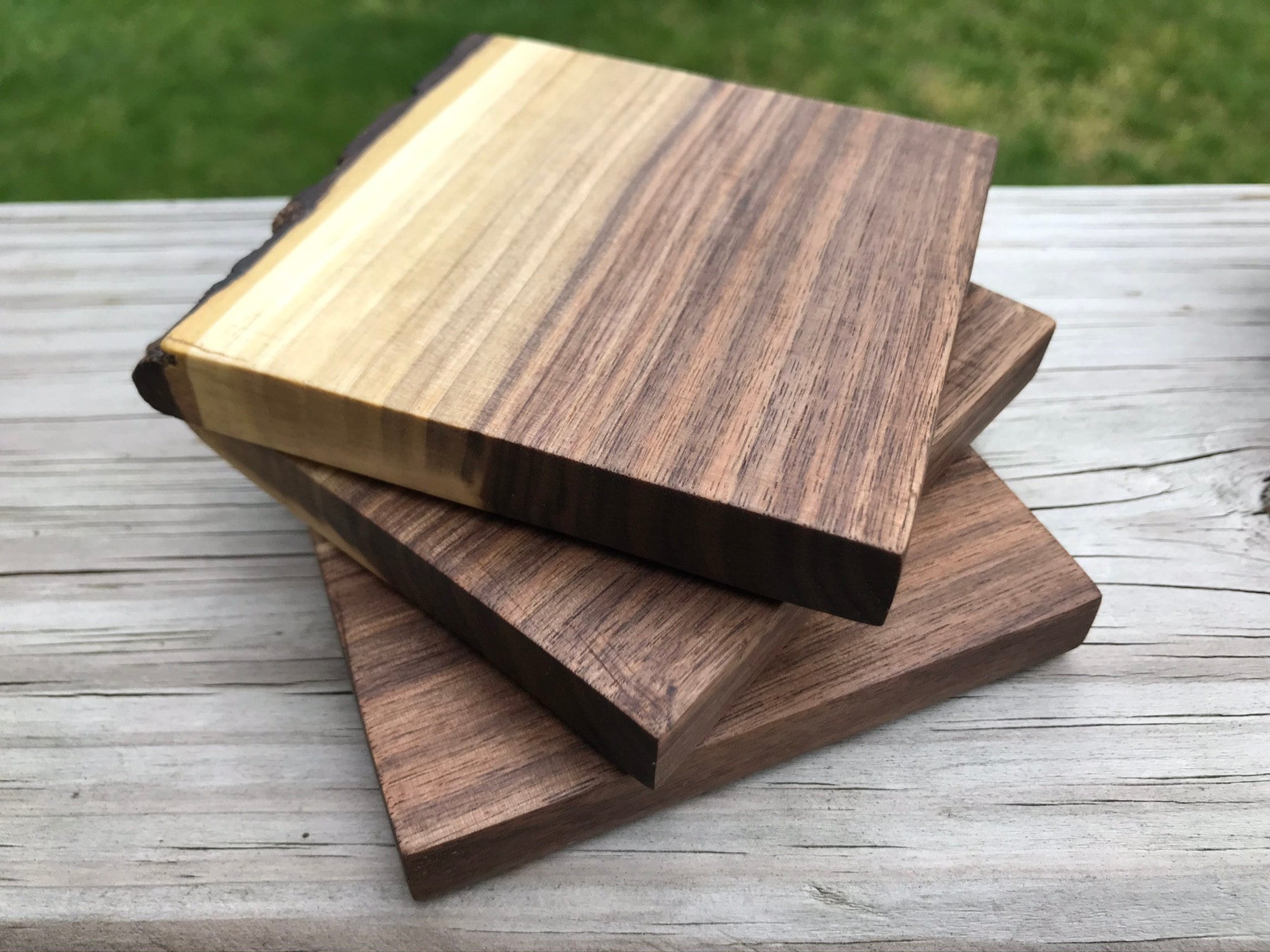 Small Live Edge Wood Coasters Set of 4 6 or 8 Live Edge Etsy New Zealand