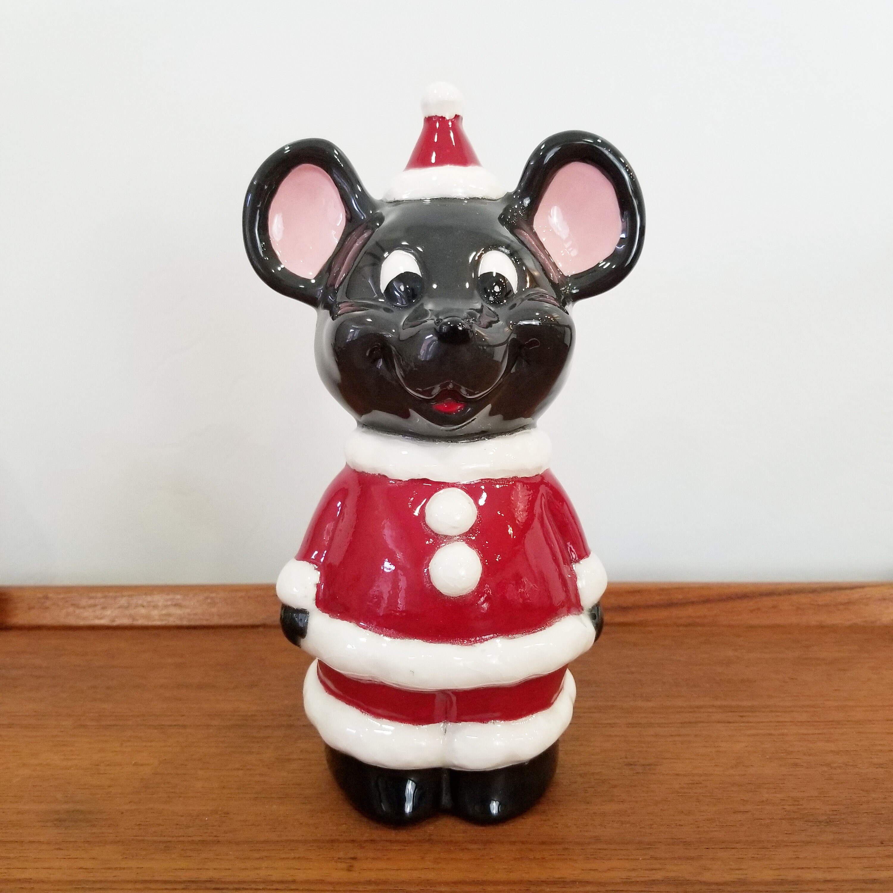 Vintage Christmas Mouse Figurine Etsy