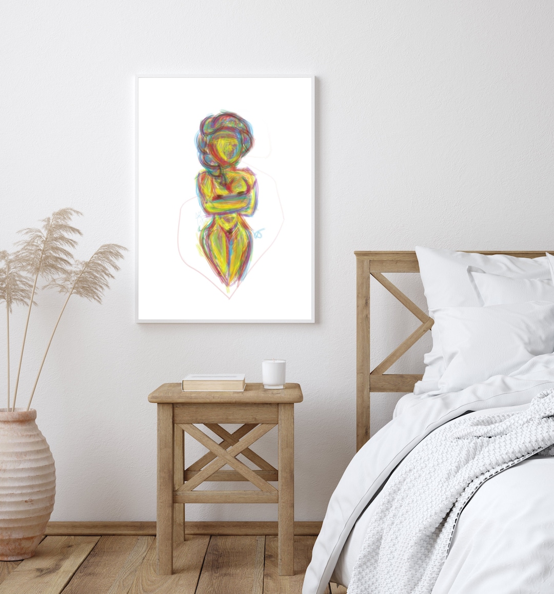 Woman Figure, Nude Painting, Female Art Print, Digital Painting, Modern ...