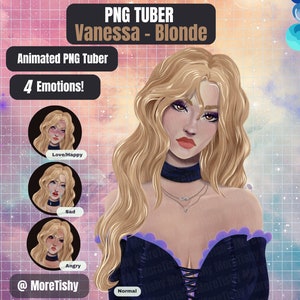 PNGTuber | Vanessa - Blonde | Premade PNG Tuber, Girl PNG Tuber Model, Human PNGTuber, Twitch PNGTuber, Stream PNG Tuber Ready To Use