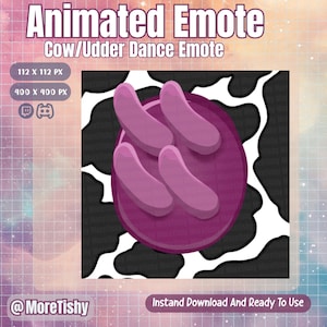 Animated Emote | Udder Party | Twitch Emotes, Twitch Animated Emotes, Cow Emote | Cow Dance Emote | Cow Dance Animated Emote | Ready To Use