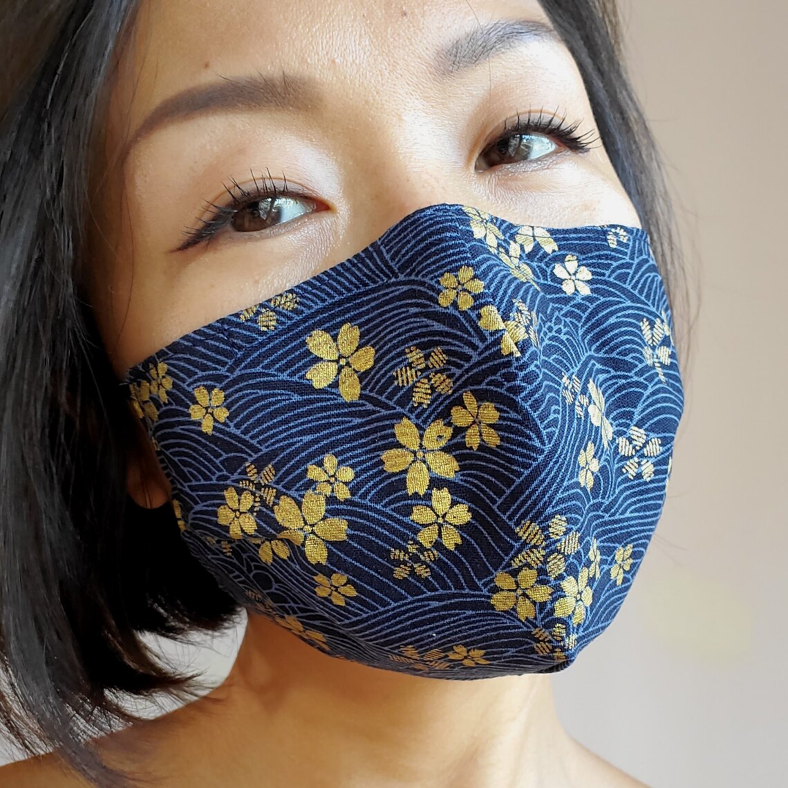 Máscara facial japonesa Sakura con bolsillo de filtro de Etsy España