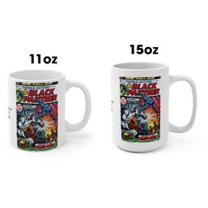 Black Panther Jungle Action #5 Comic Mugs 11oz and 15oz Black Panther Comic Mugs Black Super Hero Mugs Vintage Mugs Comic Hero Coffee Mugs