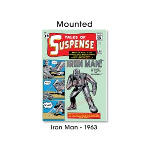 Iron Man Tales of Suspense Issue 39 Mounted Poster First Iron Man Comic Mounted Poster Vintage Superhero Poster Mounted Superhero Wall Art