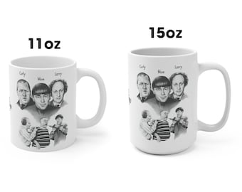 The Three Stooges Mugs 11oz and 15oz Three Stooges Coffee Tea Mugs Slapstick Comedy Mugs Vintage Stooges Gift Mugs Classic Comedy Trio Mugs