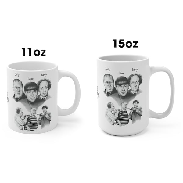 The Three Stooges Mugs 11oz and 15oz Three Stooges Coffee Tea Mugs Slapstick Comedy Mugs Vintage Stooges Gift Mugs Classic Comedy Trio Mugs