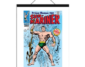 Sub-mariner Comic Canvas Sub-mariner Giclée Prince Namor Canvas Print Superhero Canvas Print Prince Namor Giclée Free Magnetic Poster Hanger