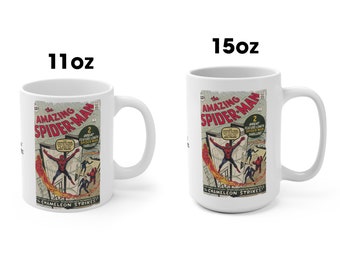 Amazing Spider-Man First Issue Coffee Mugs 11oz and 15oz Vintage Spider-Man Coffee Tea Mugs Rare Comic Super Hero 11oz and 15oz Gift Mugs