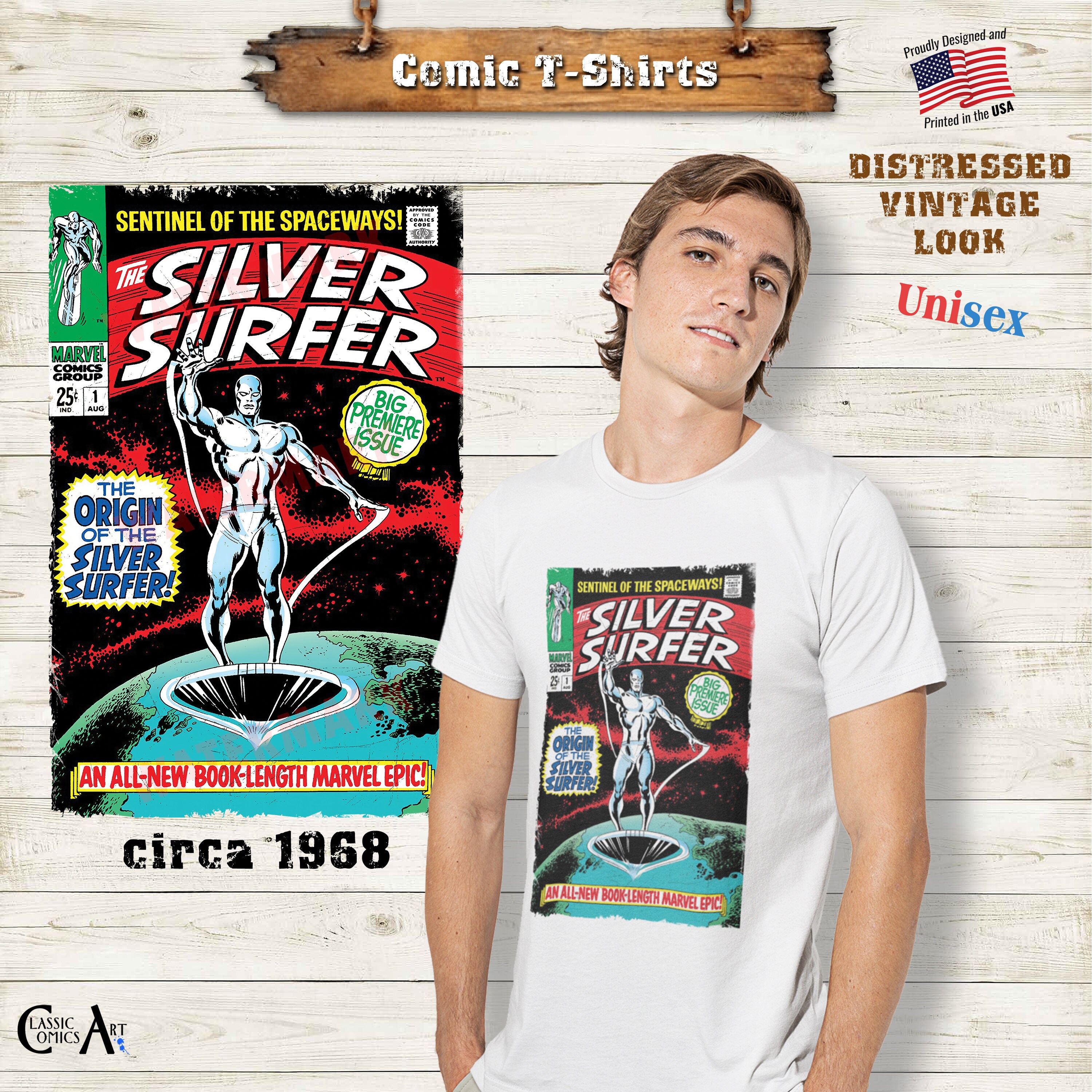 Silver surfer sale t shirt vintage