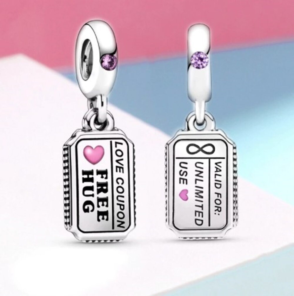 Pandora Style Charm Free Kiss Coupon Charm Dangle 26mm Fits Etsy