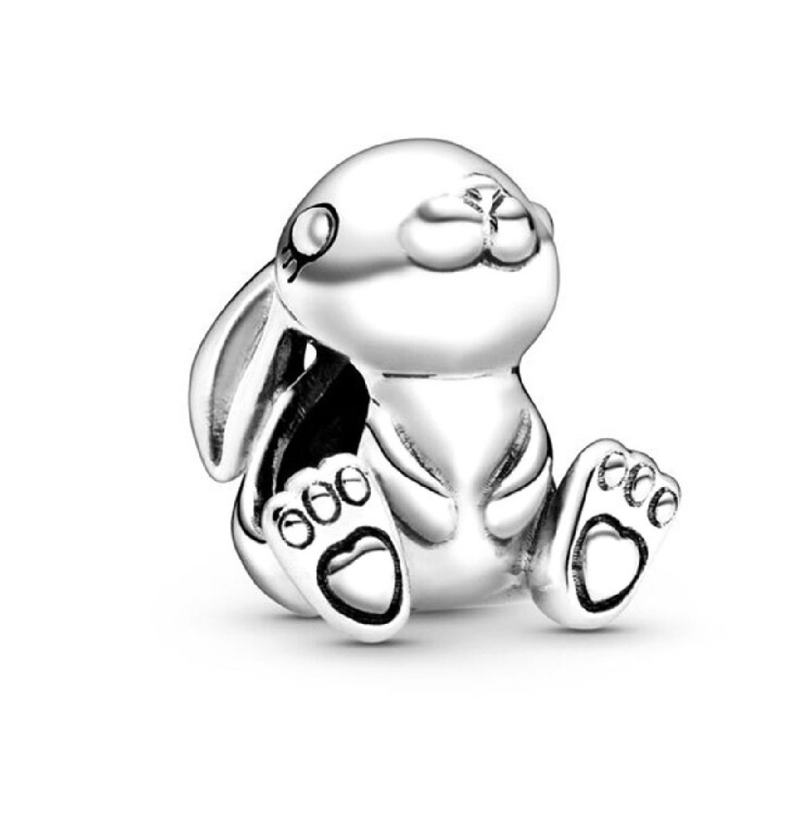 Pandora Style Charms. Silver Cute Bunny Charm. Rabbit Charm. Etsy