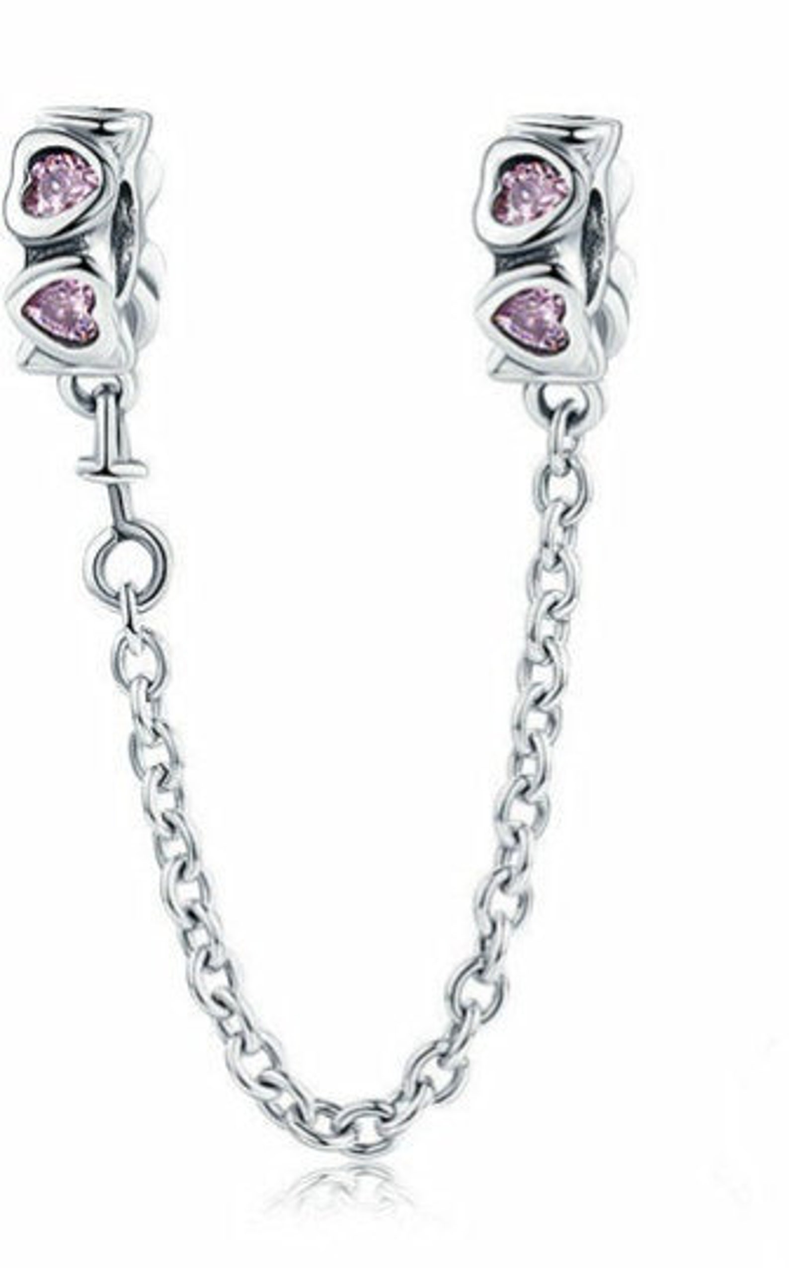 Pandora Style Safety Chain. Silver Safety Chains. Crystals Etsy