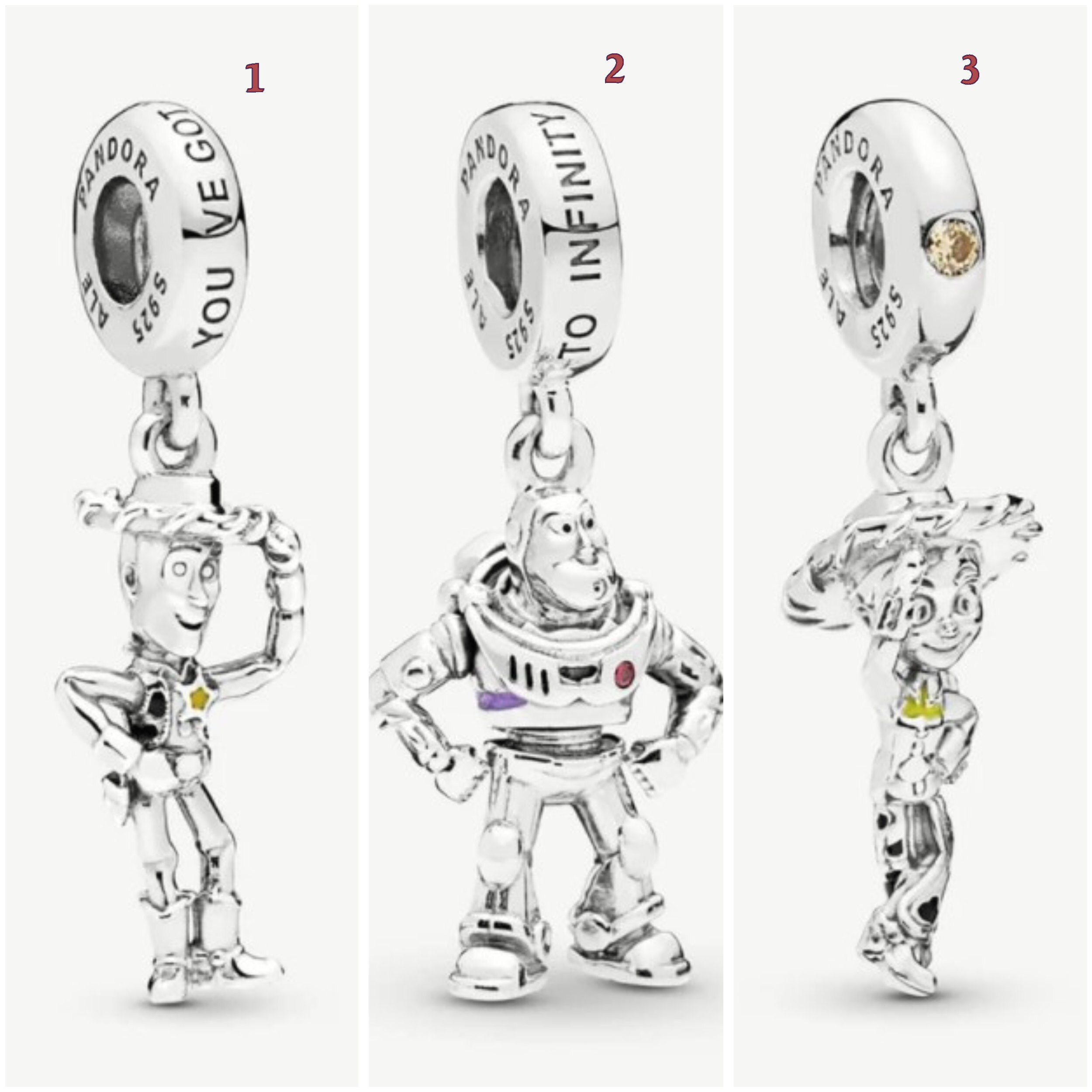 European Style Charm, Buzz, Woody, Jessie. Fits  & European Charm Bracelet (D101a)