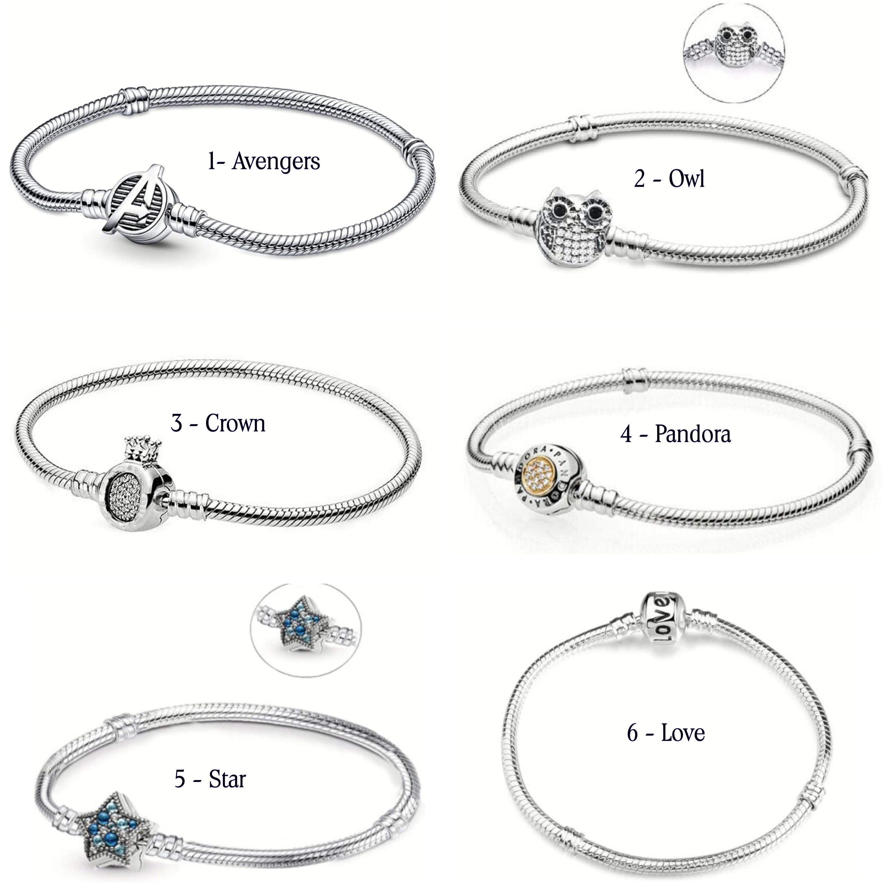 Beaded Pandora Style Bracelet with Engraveable Heart Charm various styles