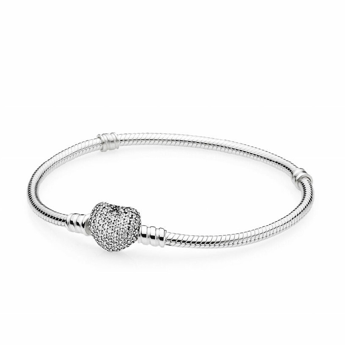 Pandora Style Charm Bracelet. Silver Snake Chain Bracelet Etsy